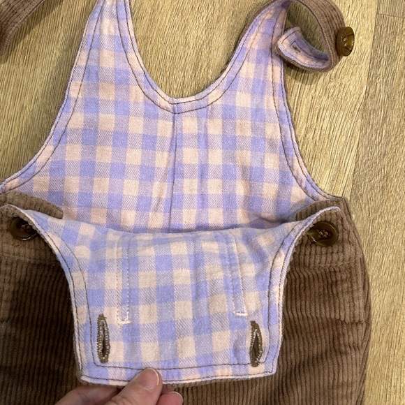 Hammies Retro Corduroy Overalls in Brown / Powder Pink |Size 1T - Picture 6 of 9